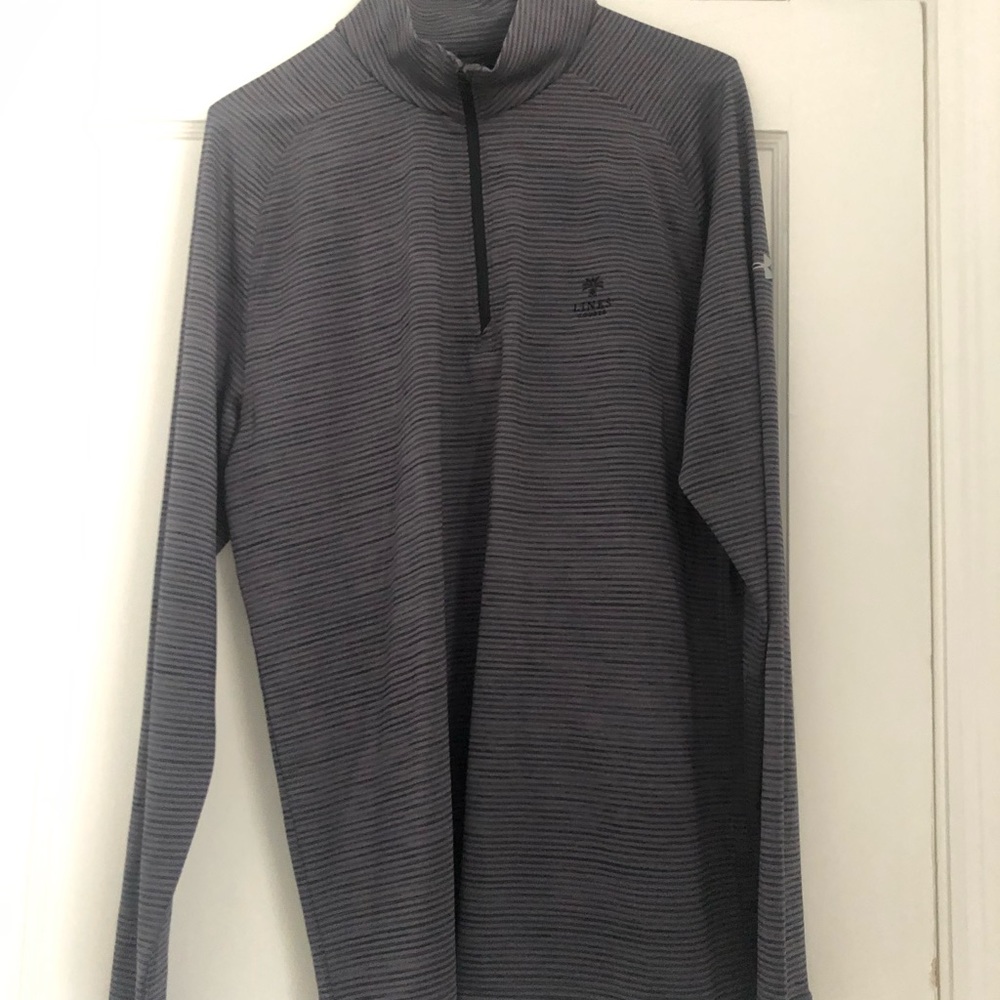 Mens Under Armour grey striped pullover, good condition